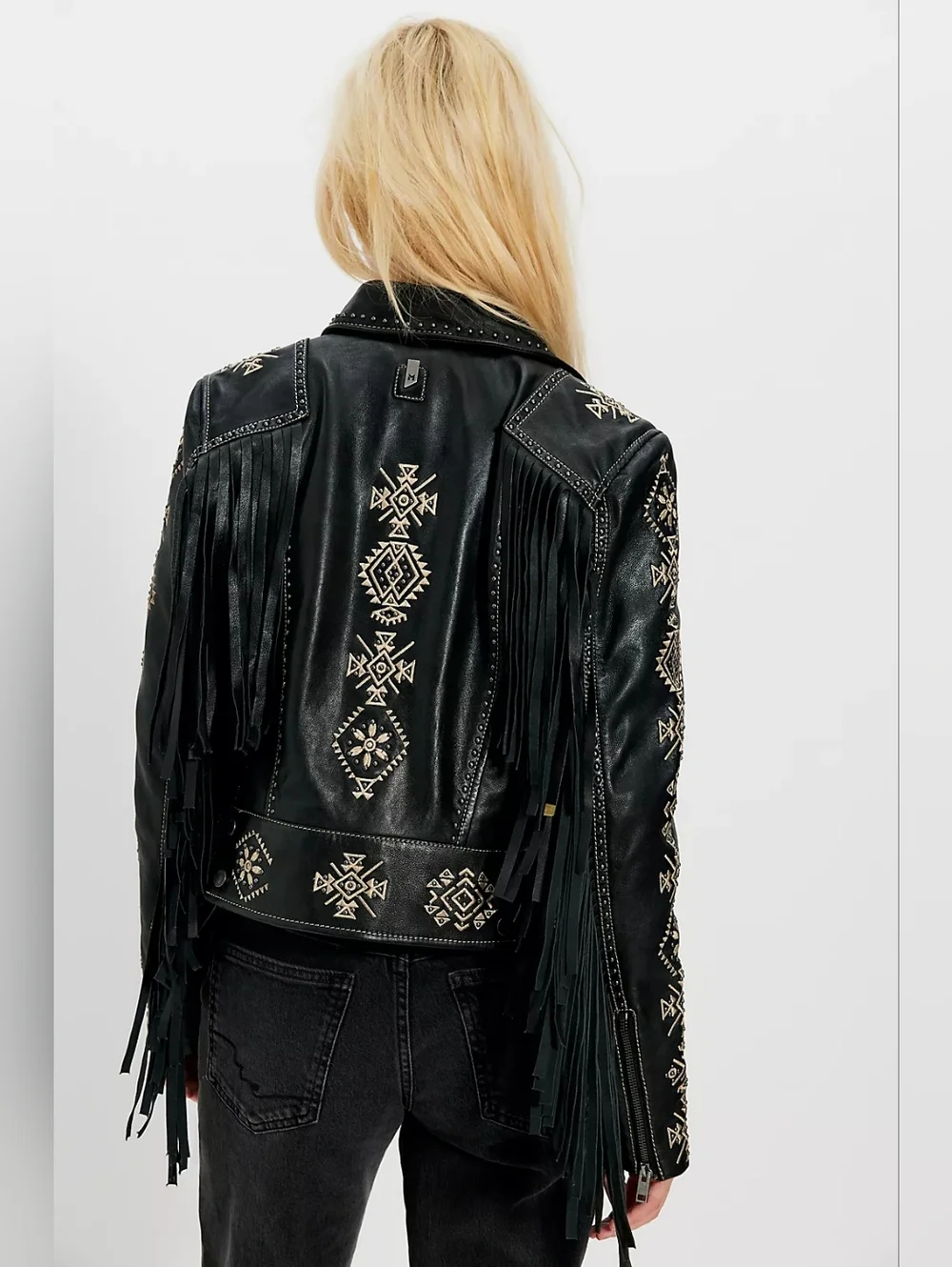 NWT Free People Mauritius Francy Fringe Genuine Leather Jacket - Picture 1 of 4